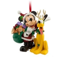 Budget ???? Disney ???? Christmas Ornament - Santa - Mickey Mouse And Pluto ????