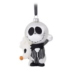 Budget ???? Disney Glass Ornament - Jack Skellington And Zero ⭐