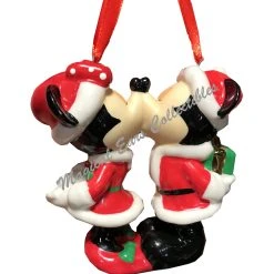 New ???? Disney ❄ Christmas Ornament - Santa Mickey And Minnie Kiss ????