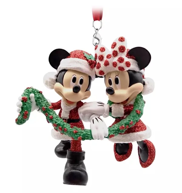 Flash Sale ???? Disney Figurine Ornament - Mickey And Minnie Holding Garland ???? 3 Flash Sale ???? Disney Figurine Ornament - Mickey And Minnie Holding Garland ????